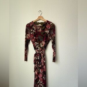 Anne Klein Red Long Sleeve Wrap Dress